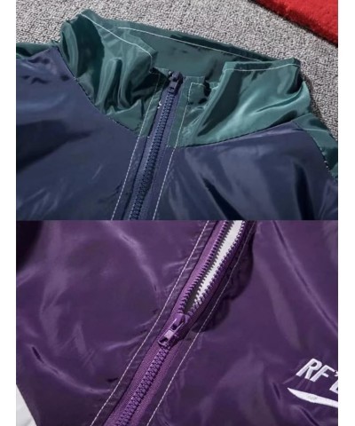 Y2k Jacket for Women Zip Up Jacket Y2k Clothing Varsity Jacket Women Oversized Lightweigh Jacket Women Purple $17.66 Jackets