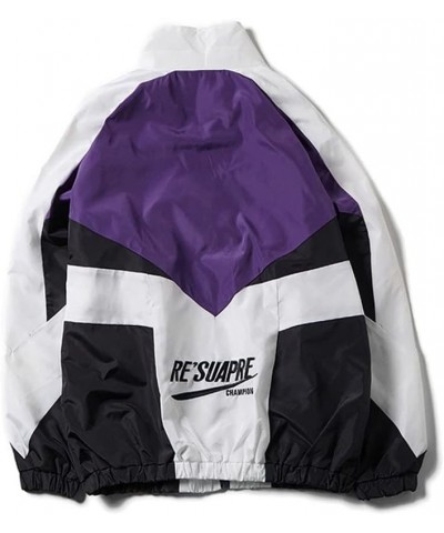 Y2k Jacket for Women Zip Up Jacket Y2k Clothing Varsity Jacket Women Oversized Lightweigh Jacket Women Purple $17.66 Jackets