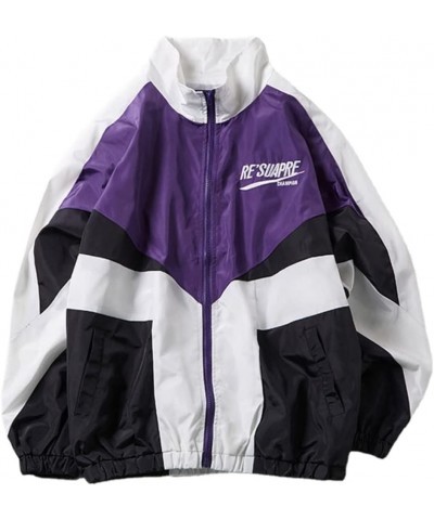 Y2k Jacket for Women Zip Up Jacket Y2k Clothing Varsity Jacket Women Oversized Lightweigh Jacket Women Purple $17.66 Jackets