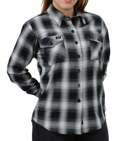 Women's Casual Long Sleeve Cotton Flannel Shirts Mng21611 $28.79 Blouses