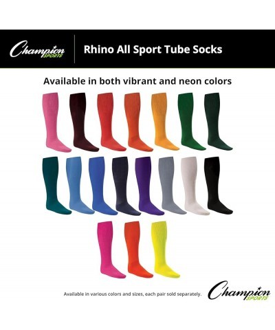 Rhino All Sport Athletic Socks - Multiple Sizes and Colors 13-15 (X-large) Neon Orange $7.35 Socks