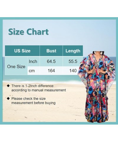 Kaftan Women Dress Plus Size Kaftans Beach Caftan Loose Caftans Swimsuit Cover Up Mumu Dress Casual Long Dress Colorful Paint...