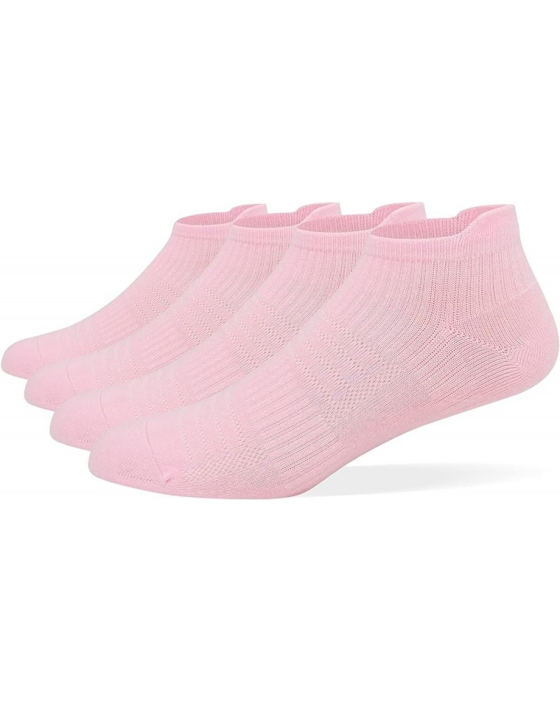 Womens Performance Ankle 4 Pairs Running Athletic Breathable Cushioned Low Cut Sports Socks Pink $11.54 Activewear