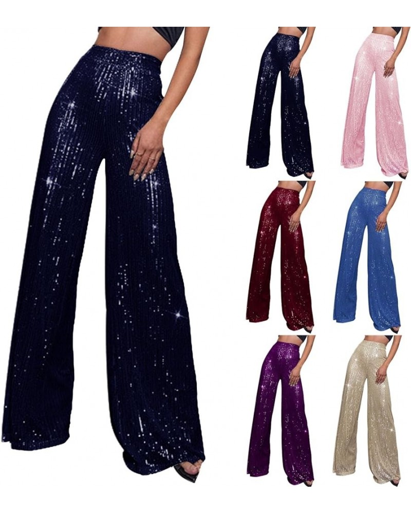 Sparkle Pants Women,Womens Sequin Pants Shiny Glitter Bling Evening Party Pants Fashion Pencil Pants with Drawstring Z2-dark ...