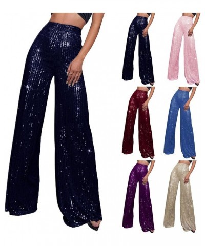 Sparkle Pants Women,Womens Sequin Pants Shiny Glitter Bling Evening Party Pants Fashion Pencil Pants with Drawstring Z2-dark ...