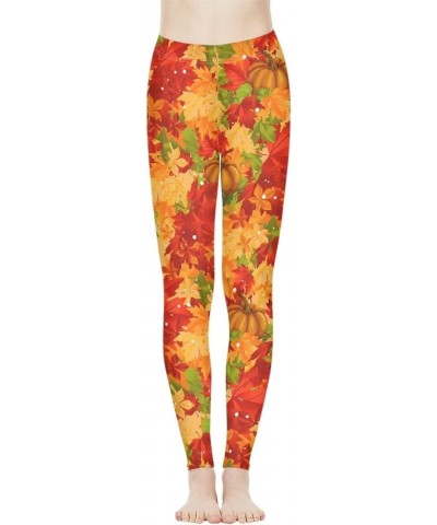 Novelty Women Leggings for Yoga Jogging Sports High Waist Pants Stretch Soft, XS-3XL Size Maple Leaf Pumpkin $14.24 Activewear