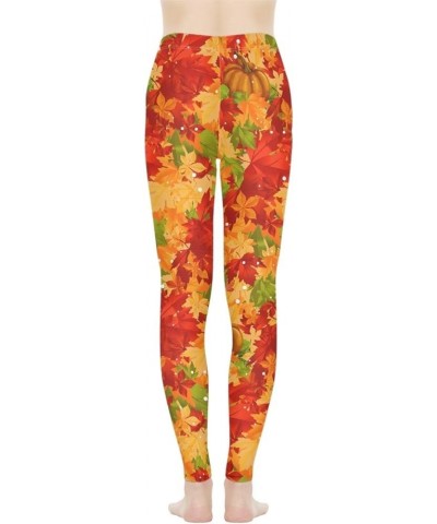 Novelty Women Leggings for Yoga Jogging Sports High Waist Pants Stretch Soft, XS-3XL Size Maple Leaf Pumpkin $14.24 Activewear