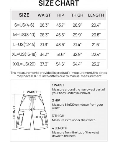 Women's Summer Casual Cargo Shorts Elastic Waist Drawstring Hiking Bermuda Shorts with Pockets Khaki $18.23 Shorts