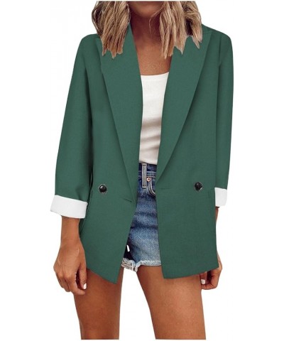 Casual Blazer for Women's Leopard Print Color Block Cardigans Lapel Open Front Jackets Business Work Office Suit 3-green $8.9...