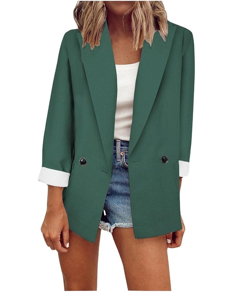 Casual Blazer for Women's Leopard Print Color Block Cardigans Lapel Open Front Jackets Business Work Office Suit 3-green $8.9...