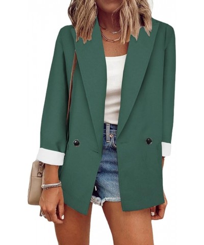 Casual Blazer for Women's Leopard Print Color Block Cardigans Lapel Open Front Jackets Business Work Office Suit 3-green $8.9...