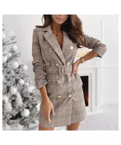 Blazer Jackets for Women Dressy Business Blazer Women Open Front Long Sleeve Pocket Suit Blazers Gr4-khaki $9.01 Blazers