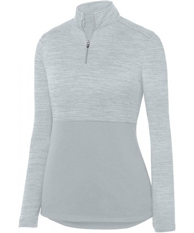 Womens Shadow Tonal Heather 1/4 Zip Pullover Silver $15.10 Others