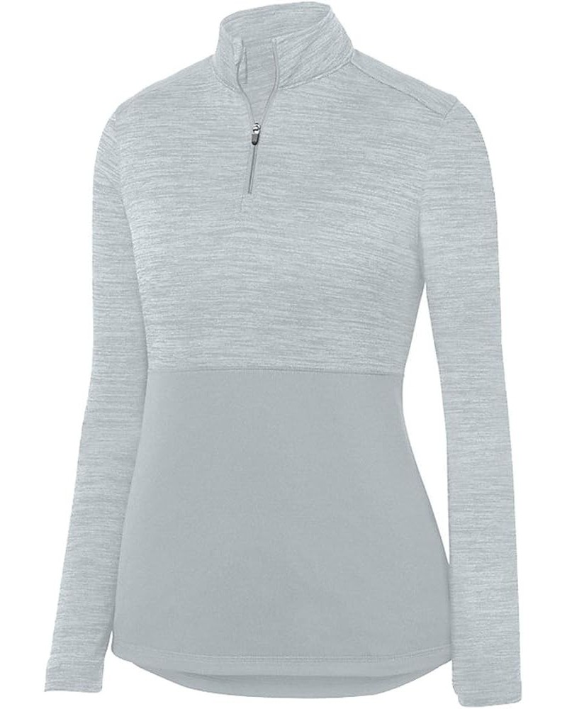 Womens Shadow Tonal Heather 1/4 Zip Pullover Silver $15.10 Others