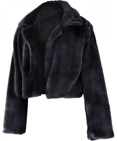 Ladies Fur Coats Fur Coat - A Stylish Winter Essential Faux Fur Cardigan Short Jacket Women's Plush Jacket Black Knight $26.3...