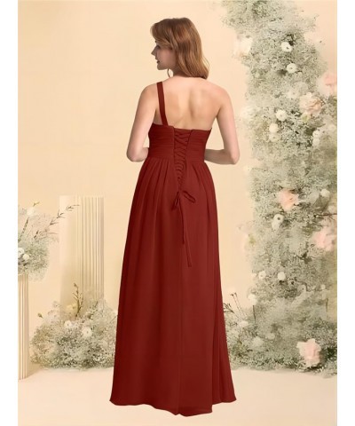 One Shoulder Bridesmaid Dresses for Wedding 2023 Chiffon Long for Women Hot Pink $29.84 Dresses