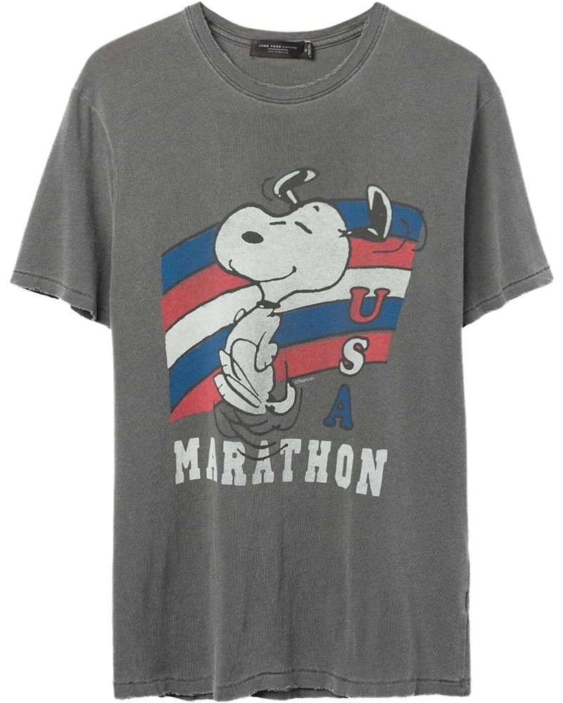 Peanuts Snoopy USA Marathon Vintage Tee Vintage Black $31.27 T-Shirts