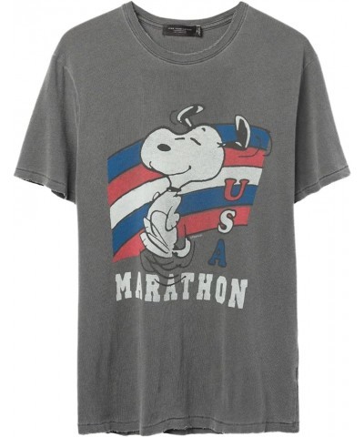 Peanuts Snoopy USA Marathon Vintage Tee Vintage Black $31.27 T-Shirts