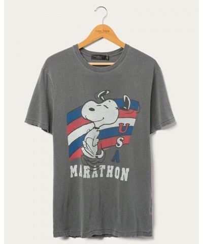 Peanuts Snoopy USA Marathon Vintage Tee Vintage Black $31.27 T-Shirts