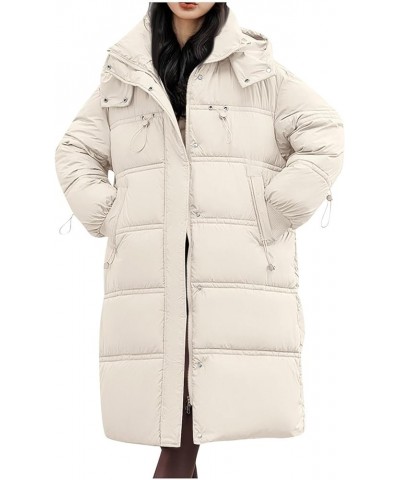 Winter Jacket Women Water-Reprllent Winter Coat Loose Casual Warm Long Sleeve Fleece Lined Parka with Fur Hood 02-white $28.4...