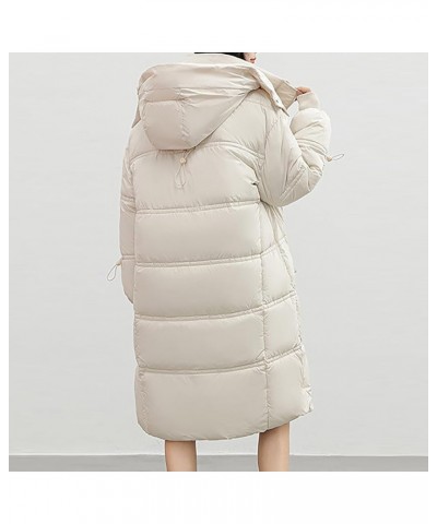 Winter Jacket Women Water-Reprllent Winter Coat Loose Casual Warm Long Sleeve Fleece Lined Parka with Fur Hood 02-white $28.4...