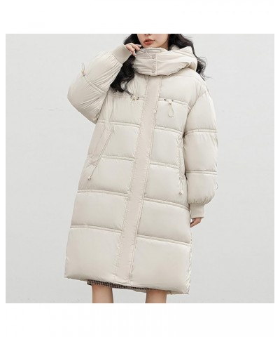 Winter Jacket Women Water-Reprllent Winter Coat Loose Casual Warm Long Sleeve Fleece Lined Parka with Fur Hood 02-white $28.4...