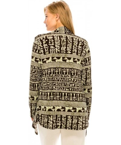 Women's Print Jacket Cardigan - Long Sleeve Printed Mid Cut Printed Sweater W164 Olive $32.12 Sweaters