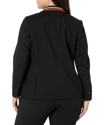 Women's Plus Size Peak Lapel Jacket W/Athletic Collar Black Cherry Black $49.82 Blazers