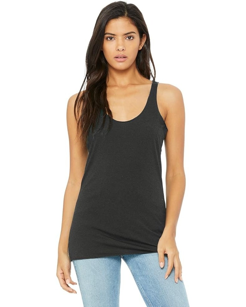 8430 Ladies Sylvia Tri-Blend Racerback Tank Solid Dark Grey Triblend $12.88 Tanks