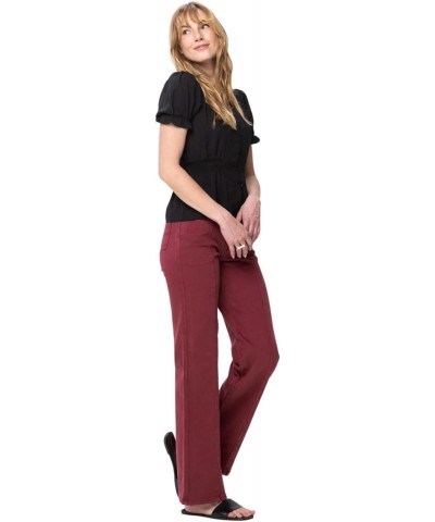 High Rise Front Seam Straight Jeans in Burgundy $41.31 Jeans