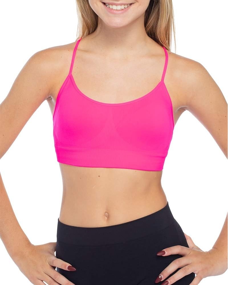 Girls Training Bra (Fits Size 10-14) Seamless Bra with Soft, Stretchy Fabric Neon Fuchsia $8.80 Tanks