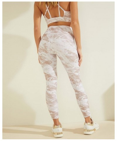 Women's Active Marble Print Leggings Allover Dye Shade Sky $28.29 Leggings