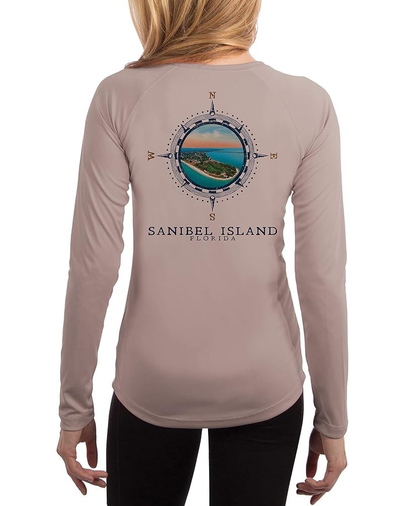 Compass Vintage Sanibel Island Women's UPF 50+ Sun Protection Long Sleeve T-Shirt Athletic Grey $18.00 T-Shirts