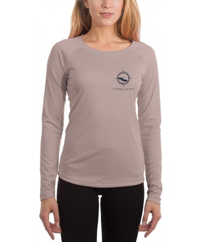 Compass Vintage Sanibel Island Women's UPF 50+ Sun Protection Long Sleeve T-Shirt Athletic Grey $18.00 T-Shirts