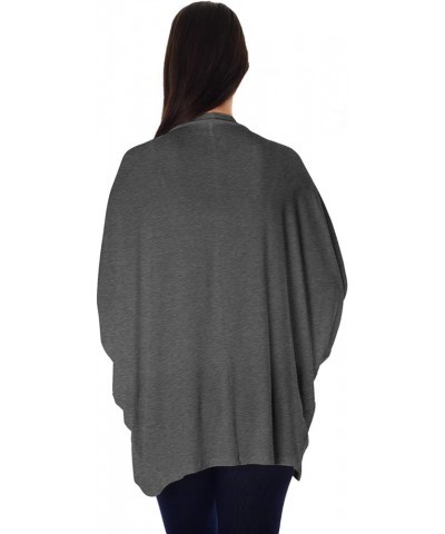 DFF Shop Women's Batwing Half Sleeve Open Cardigan (Size: S- 5X) Charcoal $15.27 Sweaters