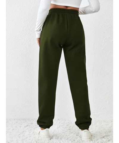 Women's Fleece Lined Sweatpants Winter Joggers Athletic Pants Casual Thick Warm Trousers Pockets Style A Green $21.89 Activewear