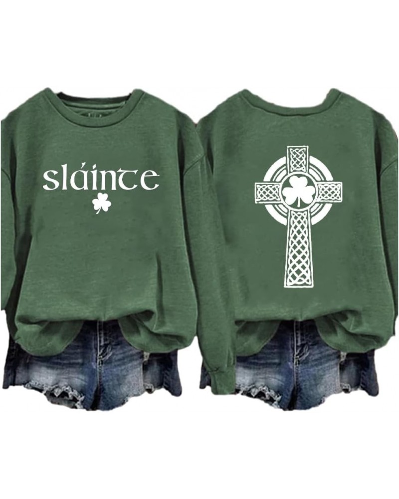 Slainte Sweatshirt Women's Slainte St. Patrick's Day Print Casual Sweatshirt Costume St. Patrick's Day Gift Shirt Forestry $1...