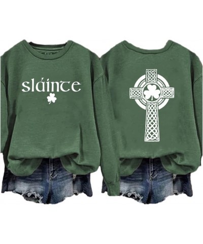 Slainte Sweatshirt Women's Slainte St. Patrick's Day Print Casual Sweatshirt Costume St. Patrick's Day Gift Shirt Forestry $1...