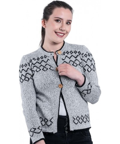 Genuine Alpaca Cardigan Sweater for Women Winter Autumn Lightweight Soft Pullover Grey and Black $33.47 Others