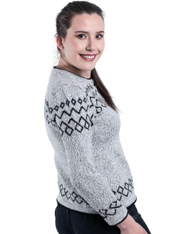 Genuine Alpaca Cardigan Sweater for Women Winter Autumn Lightweight Soft Pullover Grey and Black $33.47 Others