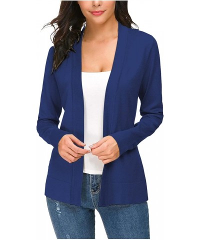 Womens Cardigan Women's Cardigan Cardigans Front Open Sweaters Casual with Pockets Lightweight Light Sweater Navy $7.61 Sweaters