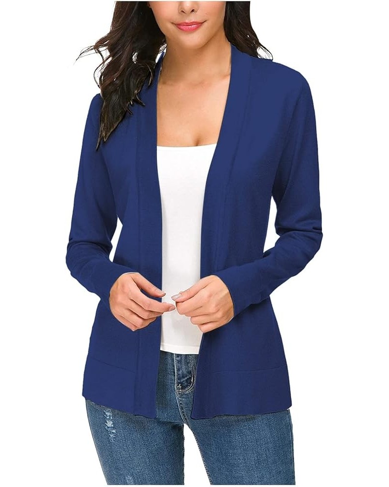 Womens Cardigan Women's Cardigan Cardigans Front Open Sweaters Casual with Pockets Lightweight Light Sweater Navy $7.61 Sweaters