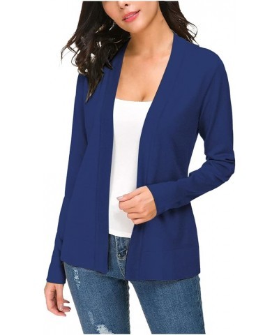 Womens Cardigan Women's Cardigan Cardigans Front Open Sweaters Casual with Pockets Lightweight Light Sweater Navy $7.61 Sweaters