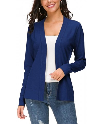 Womens Cardigan Women's Cardigan Cardigans Front Open Sweaters Casual with Pockets Lightweight Light Sweater Navy $7.61 Sweaters