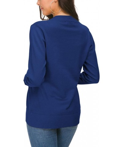 Womens Cardigan Women's Cardigan Cardigans Front Open Sweaters Casual with Pockets Lightweight Light Sweater Navy $7.61 Sweaters