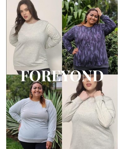 Women's Plus Size Sweatshirts Long Sleeve Crewneck Pullover Top Workout Shirts Tunic Pullover Dark Grey-1 $13.95 Activewear