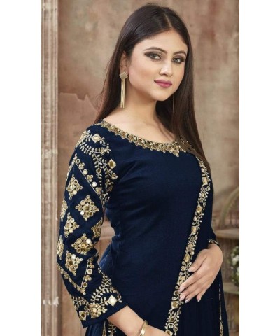 Prija Collection Ready to Wear Indian Pakistani Ethnic Wear Designer Girl Punjabi Salwar Kameez Patiala Suit For Women Blue,n...