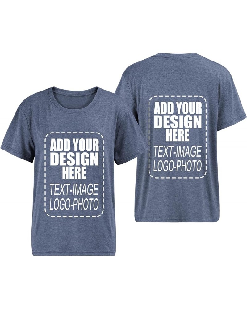 Custom Shirt for Women Design Your Own T Shirts Add Text Image Logo Photo Front/Back Print Dark Grey $7.00 T-Shirts