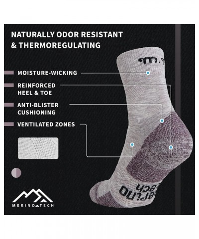 Merino Wool Socks for Women And Men - 85% Merino Wool Hiking Socks Crew Style Heathered Iris Pack of 2 $19.35 Socks