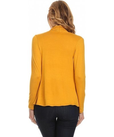 Women's Women's Solid Casual Comfy Long Sleeve Drape Open Front Cardigan Jacket S-3XL Hcd00003 Mustard $10.32 Sweaters